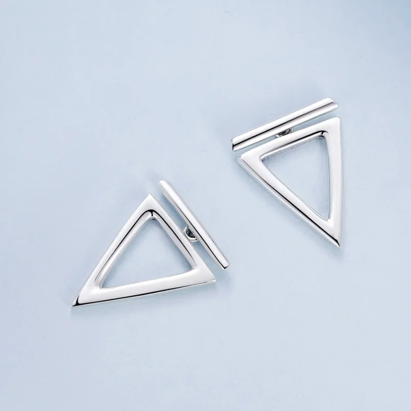 (image for) Pandora Style Triangle Studs Earrings - BSE900 - View 4