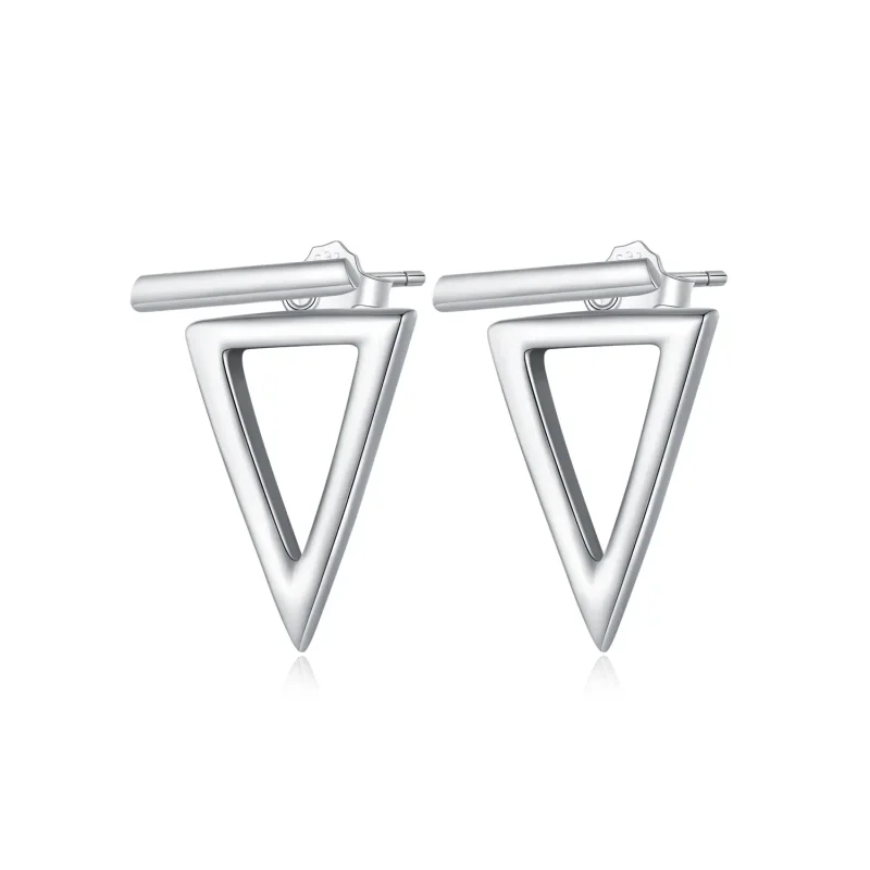 (image for) Pandora Style Triangle Studs Earrings - BSE900 - Product Image