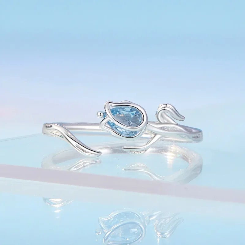 (image for) Pandora Style Tulip Open Ring - BSR465-E - View 3