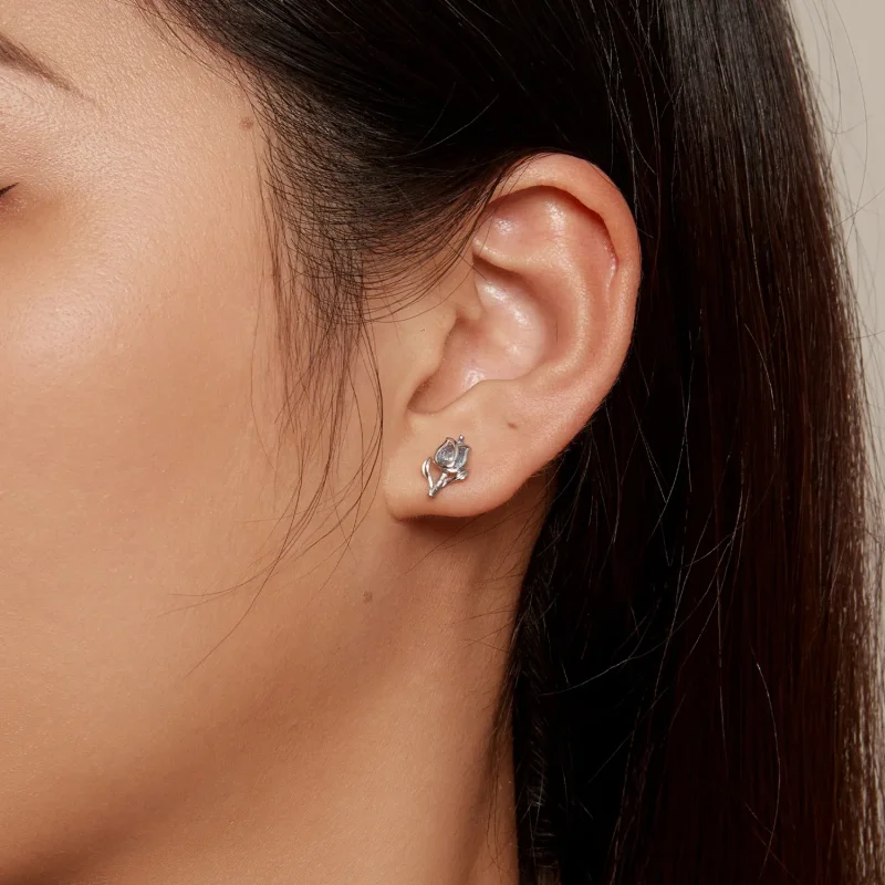 (image for) Pandora-style Tulip Stud Earrings - BSE873 - View 7