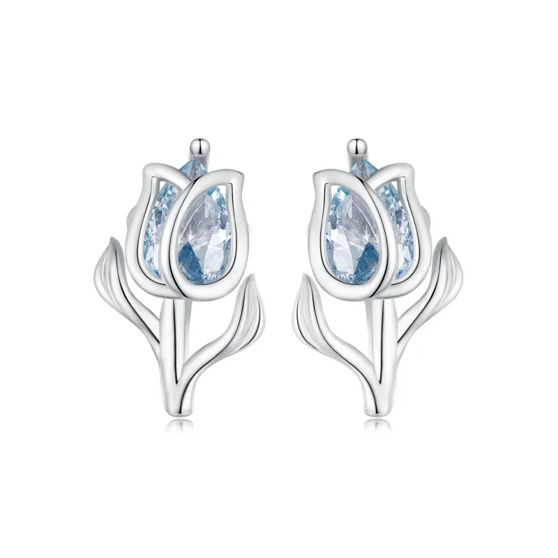 (image for) Pandora-style Tulip Stud Earrings - BSE873 - Product Image
