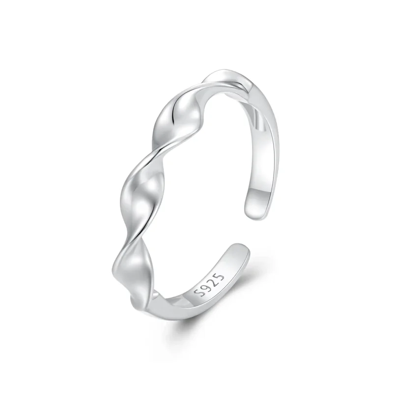 (image for) Pandora Style Twisted Sterling Silver Ring - BSR468-E - Product Image