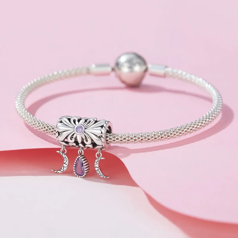 (image for) Pandora Style Vintage Iris Charm - SCC2631 - View 3