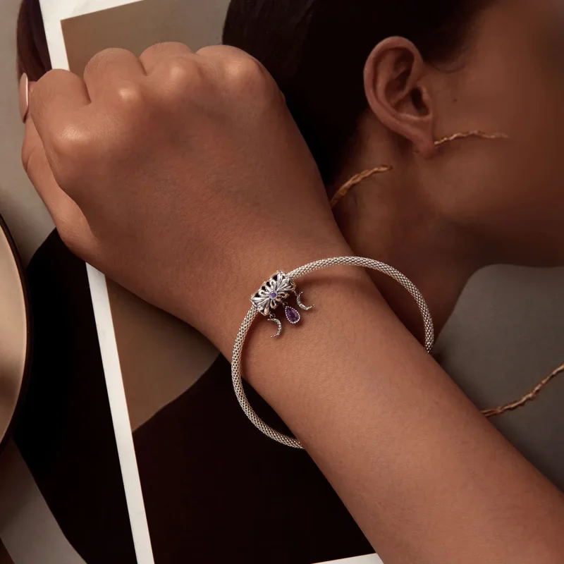 (image for) Pandora Style Vintage Iris Charm - SCC2631 - View 5