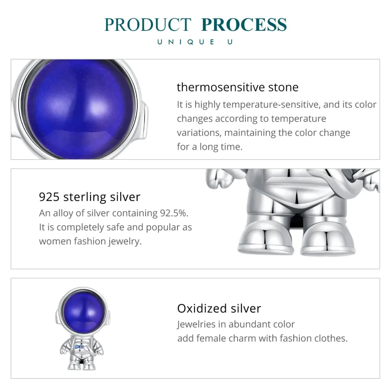 (image for) Pandora Style Warm-Sensing Astronaut Charm - BSC578-CF - View 6