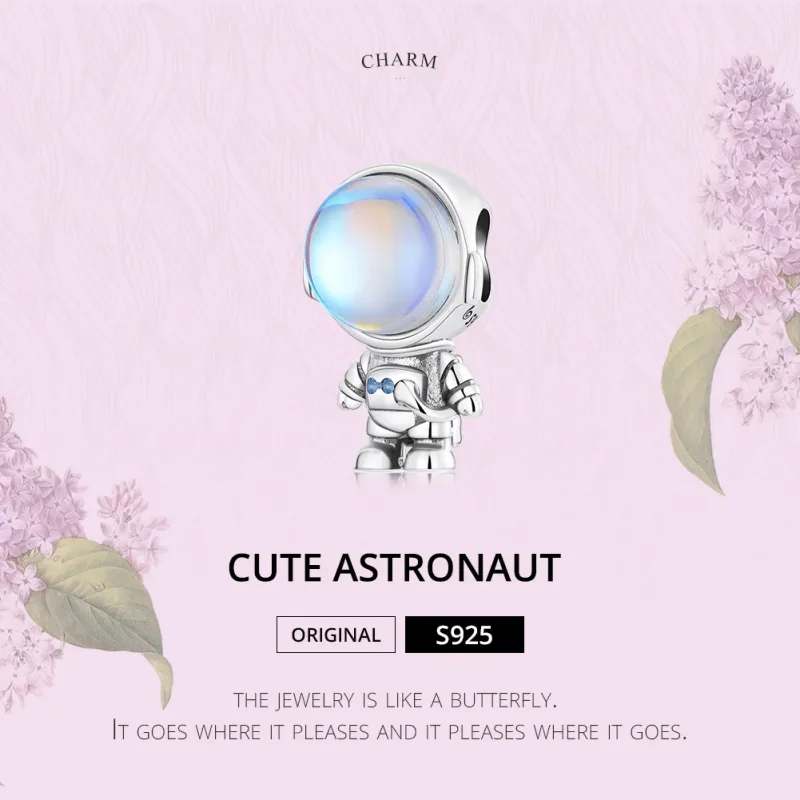 (image for) Pandora Style Warm-Sensing Astronaut Charm - BSC578 - View 2