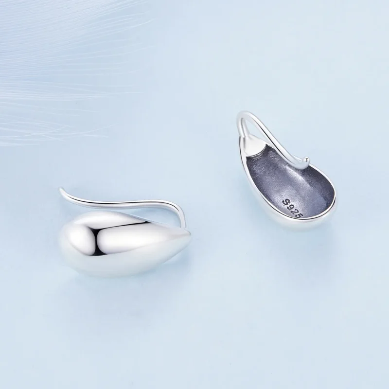 (image for) Pandora Style Water Droplets Glare Stud Earrings - BSE869 - View 4