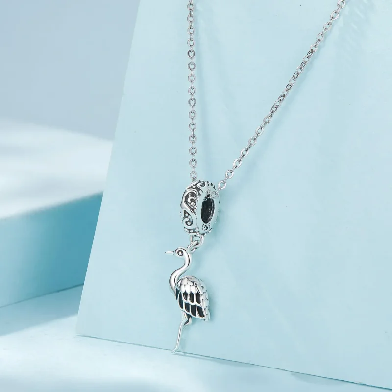 (image for) Pandora Style White Stork Dangle - SCC2635 - View 2