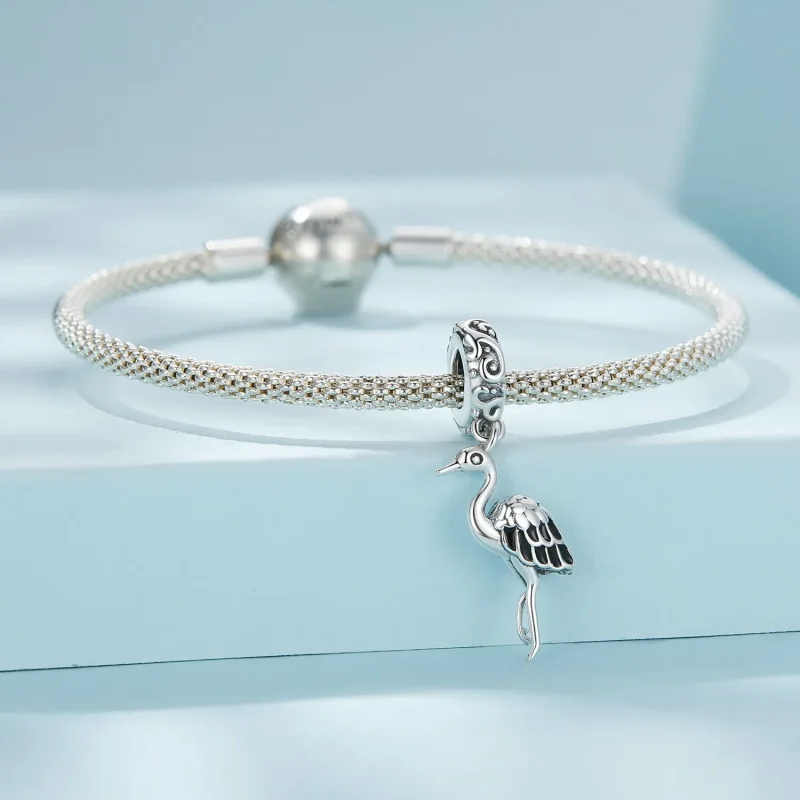(image for) Pandora Style White Stork Dangle - SCC2635 - View 3