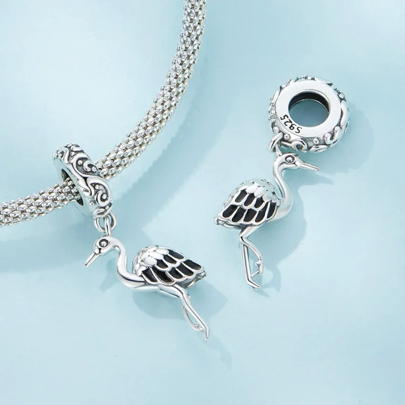 (image for) Pandora Style White Stork Dangle - SCC2635 - View 4