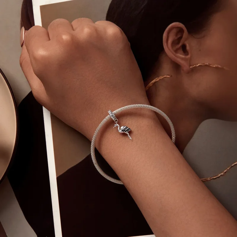 (image for) Pandora Style White Stork Dangle - SCC2635 - View 5