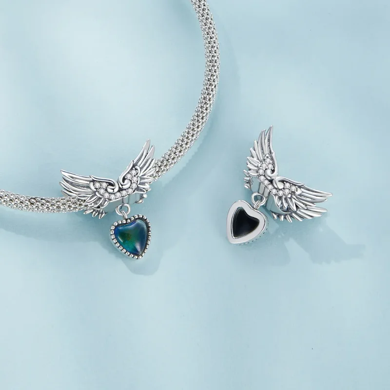 (image for) Pandora Style Wings Guardian Emotional Stone Charm - SCC2581 - View 7