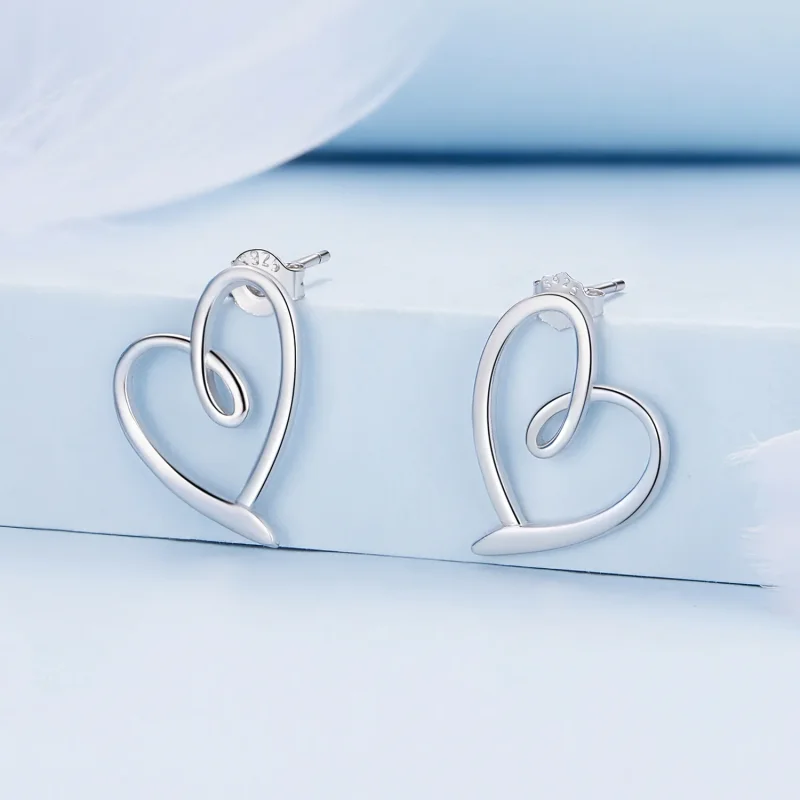 (image for) Pandora Style Wrapped In Love Studs Earrings - BSE871 - View 2