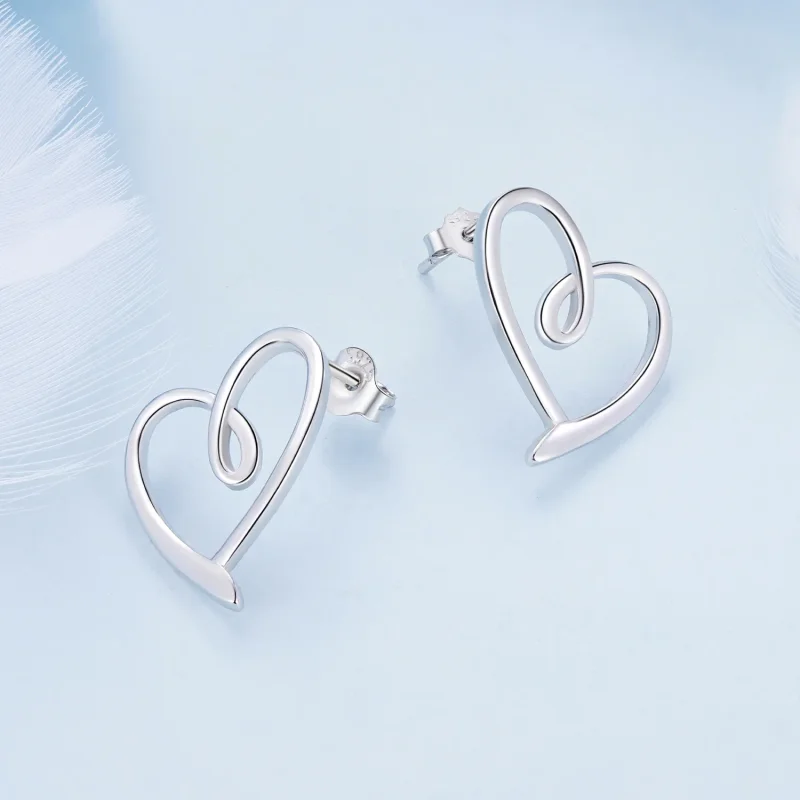 (image for) Pandora Style Wrapped In Love Studs Earrings - BSE871 - View 3