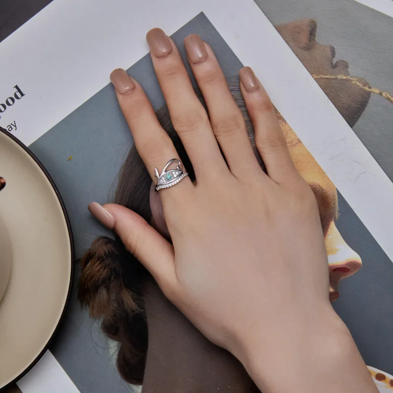 (image for) Pandora Style Zircon Eye of Horus Ring - BSR403 - View 5