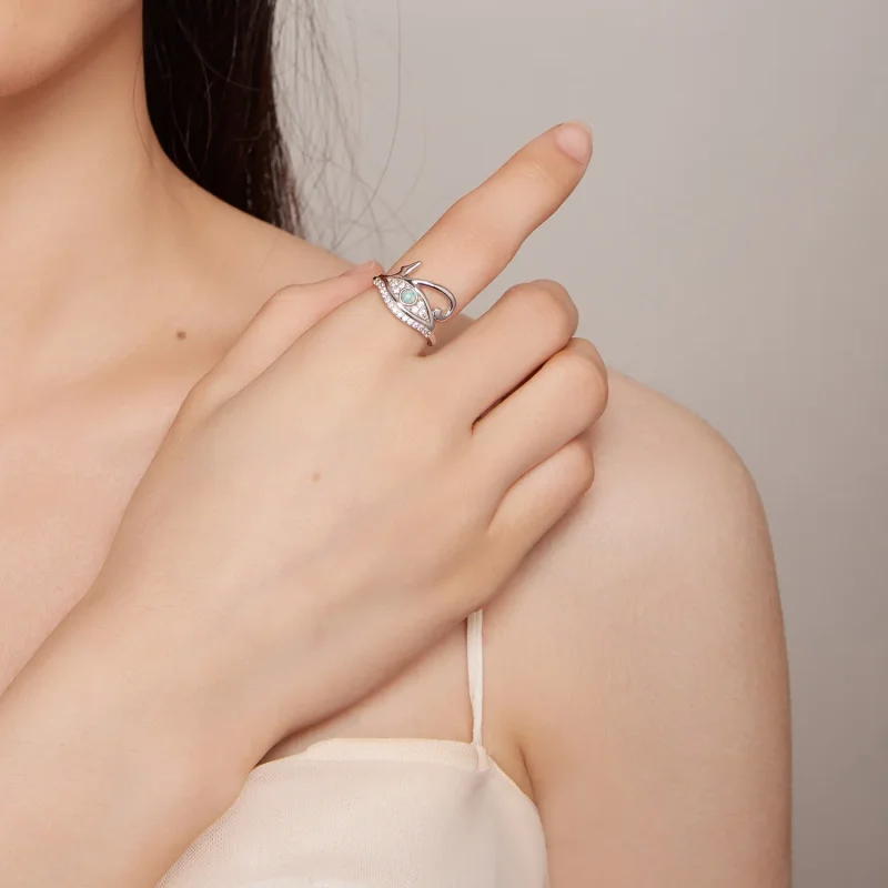 (image for) Pandora Style Zircon Eye of Horus Ring - BSR403 - View 6