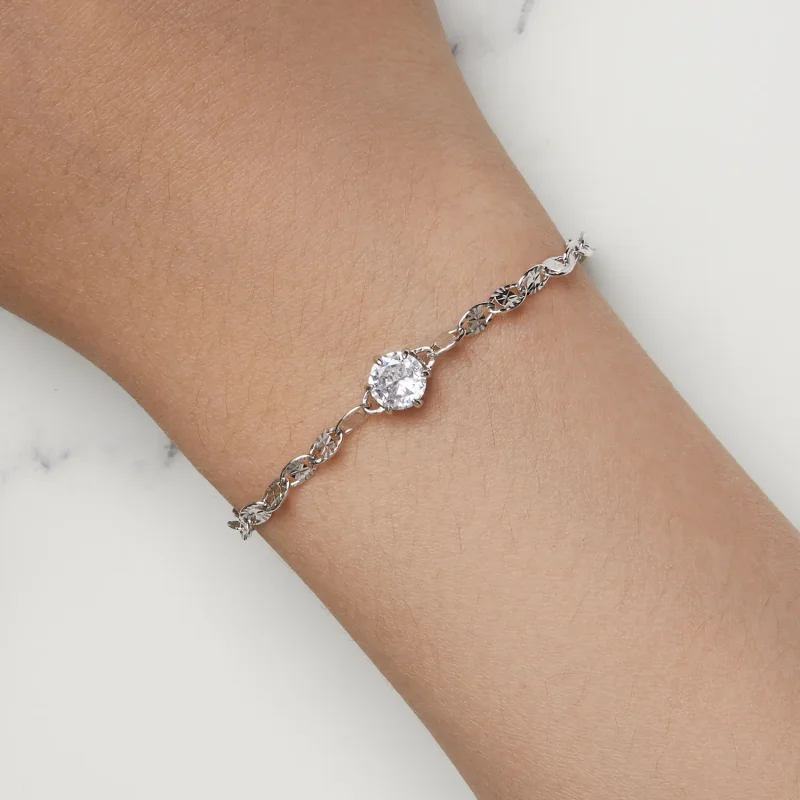 (image for) Pandora Style Zircon Fine Sparkle Chain Bracelet - BSB142 - View 7