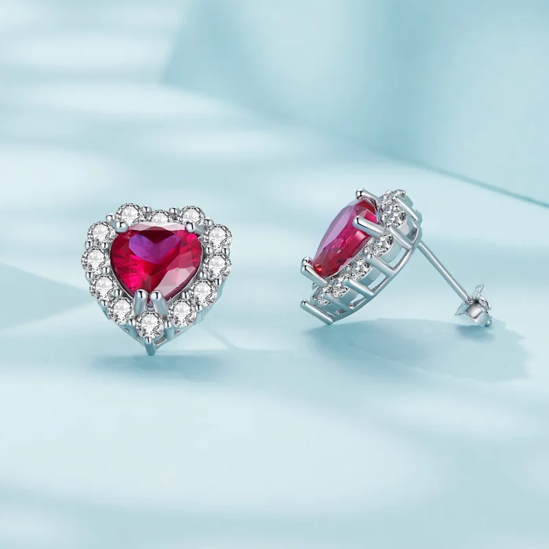 (image for) Pandora Style Zircon Love Studs Earrings - SCE1577 - View 3