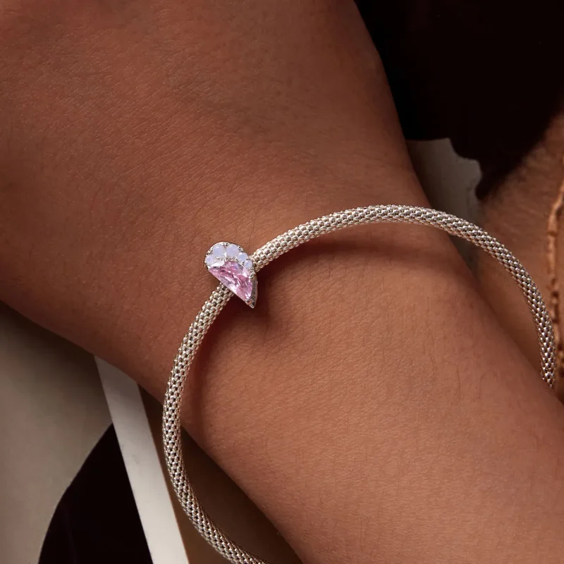 (image for) Pink Sisters Heart Charm in Pandora Style - SCC2641 - View 3