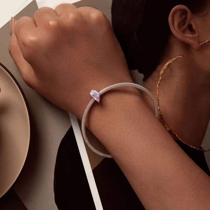 (image for) Pink Sisters Heart Charm in Pandora Style - SCC2641 - View 7