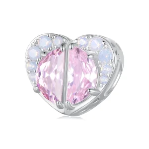 (image for) Pink Sisters Heart Charm in Pandora Style - SCC2641