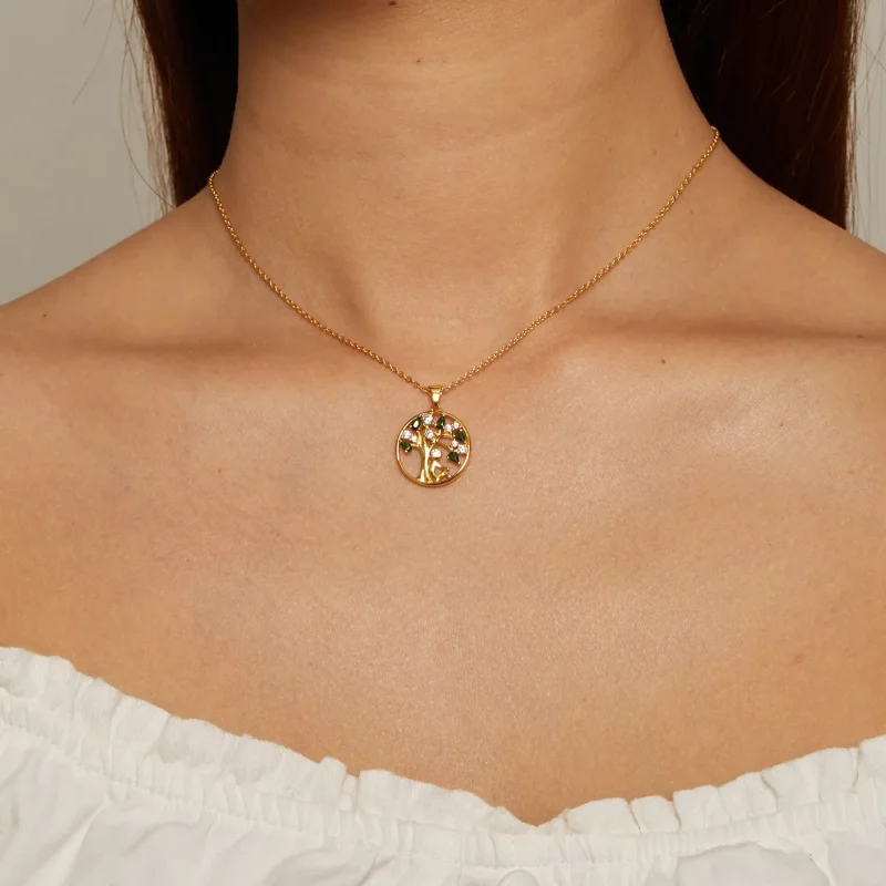 (image for) stunning Golden Life Tree Necklace - SCN094-B in Pandora style - View 4