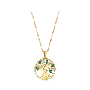 (image for) stunning Golden Life Tree Necklace - SCN094-B in Pandora style