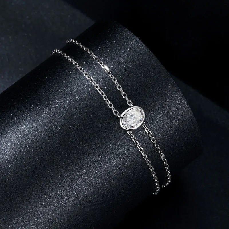 (image for) PANDORA Style 1Ct Double Layer Moissanite Bracelet (One Certificate) - MSB012 - View 2