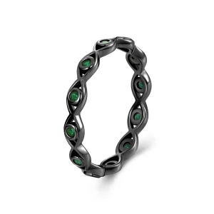 (image for) PANDORA Style Black Gold Plated Devil's Eye Ring - BSR212-D