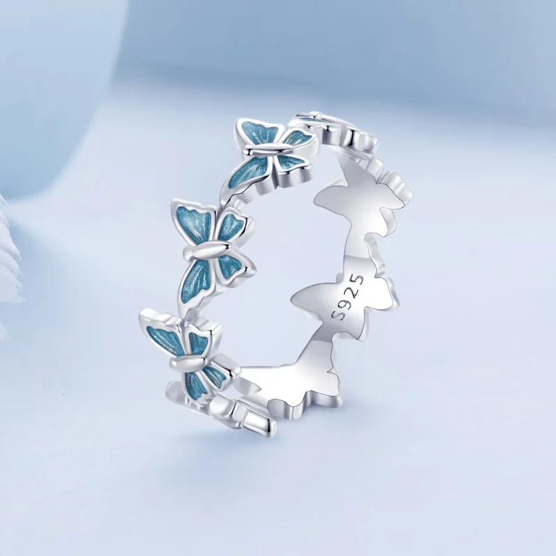 (image for) PANDORA Style Blue Butterfly Ring - BSR508 - View 2