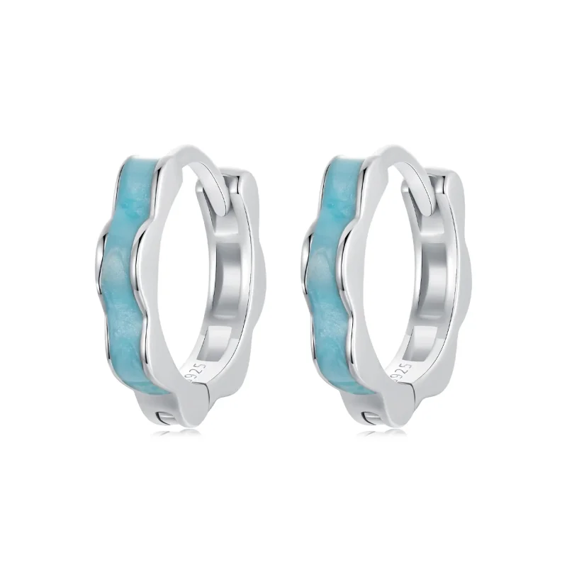 (image for) PANDORA Style Blue Flower Shaped Earrings - BSE955 - Product Image