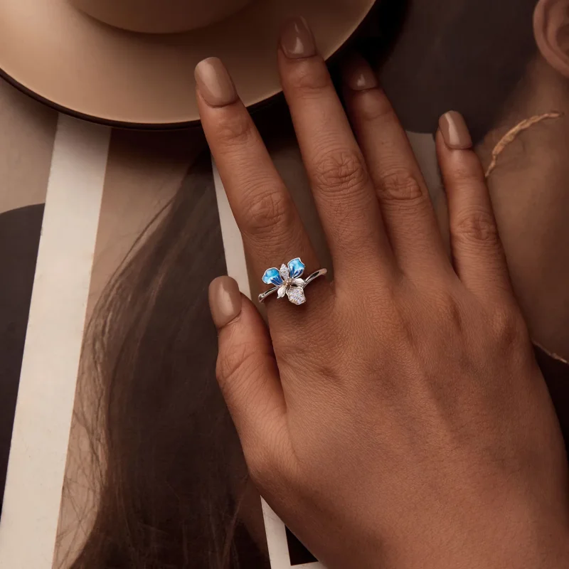 (image for) PANDORA Style Blue Iris Ring - BSR509-E - View 5