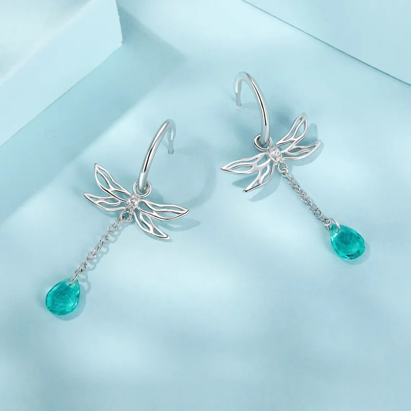 (image for) PANDORA Style Dragonfly Tassel Stud Earrings - SCE1699 - View 3