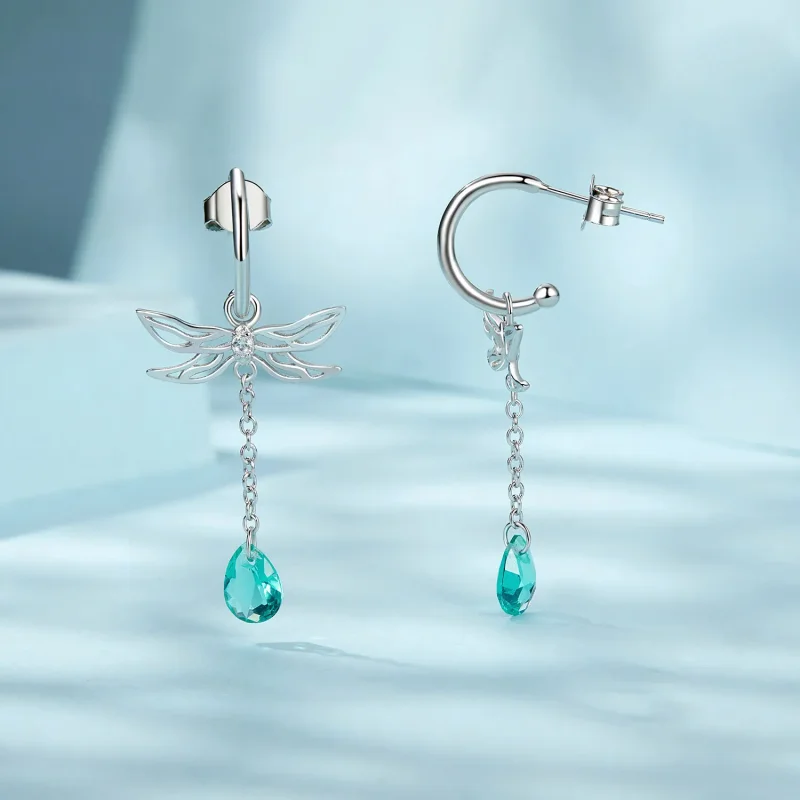 (image for) PANDORA Style Dragonfly Tassel Stud Earrings - SCE1699 - View 4