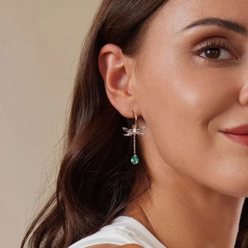 (image for) PANDORA Style Dragonfly Tassel Stud Earrings - SCE1699 - View 6