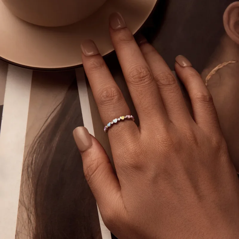 (image for) PANDORA Style Heart Shaped Colorful Dopamine Ring - SCR995 - View 6