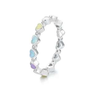 (image for) PANDORA Style Heart Shaped Colorful Dopamine Ring - SCR995
