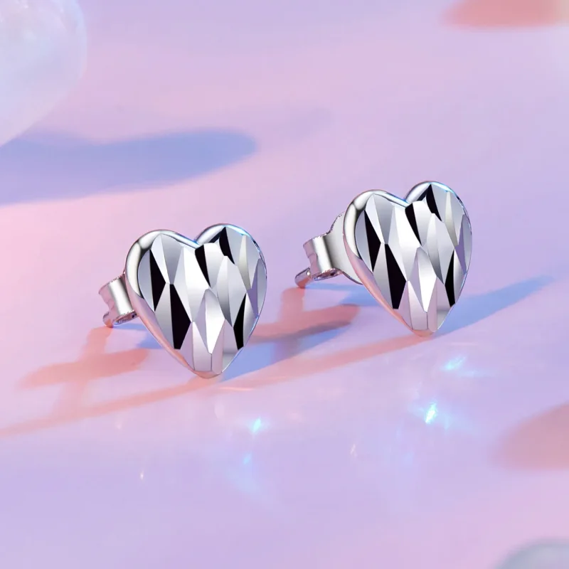 (image for) PANDORA Style Heart Shaped Flower Earrings - SCE1703 - View 2