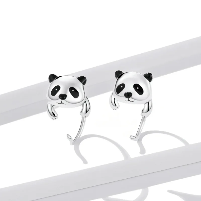 (image for) PANDORA Style Mini Panda Earrings - BSE568 - View 3