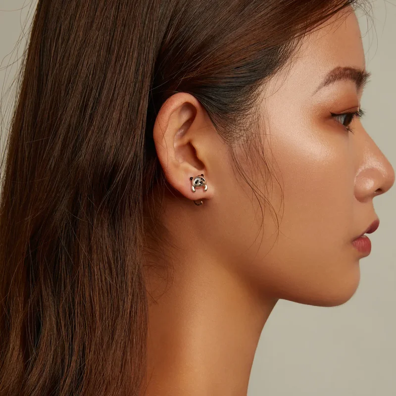 (image for) PANDORA Style Mini Panda Earrings - BSE568 - View 9