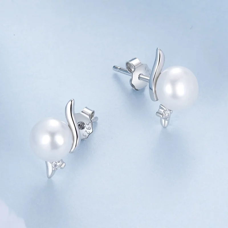(image for) PANDORA Style Natural Pearl Earrings - BSE961 - View 3