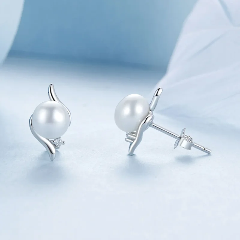 (image for) PANDORA Style Natural Pearl Earrings - BSE961 - View 4