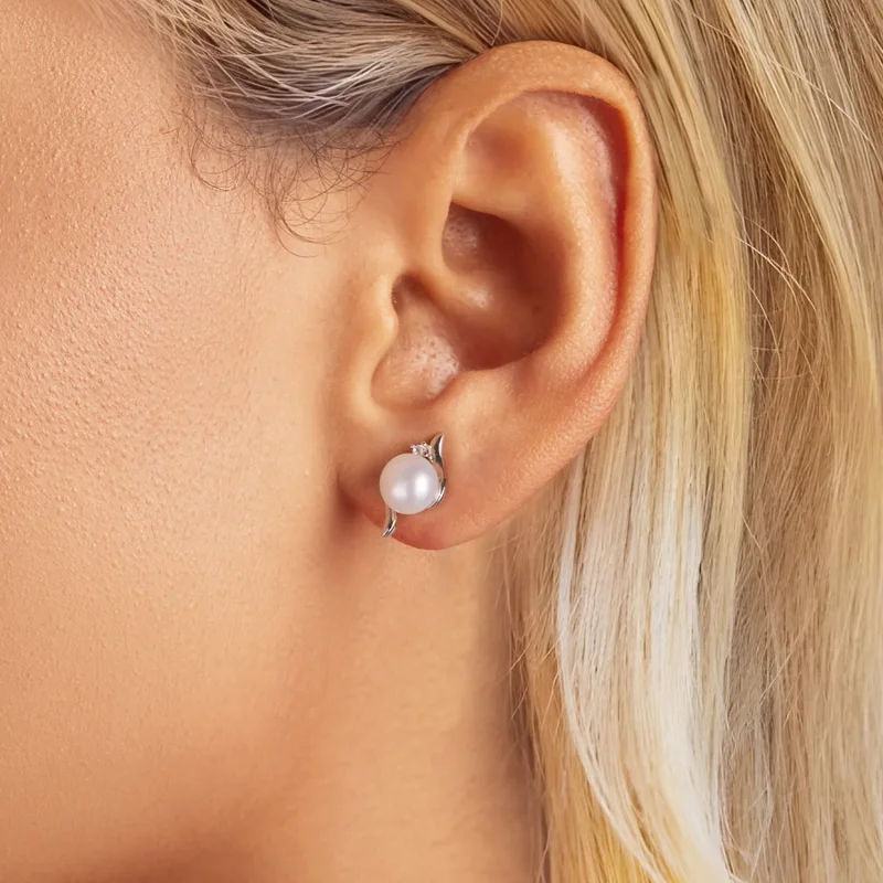 (image for) PANDORA Style Natural Pearl Earrings - BSE961 - View 5