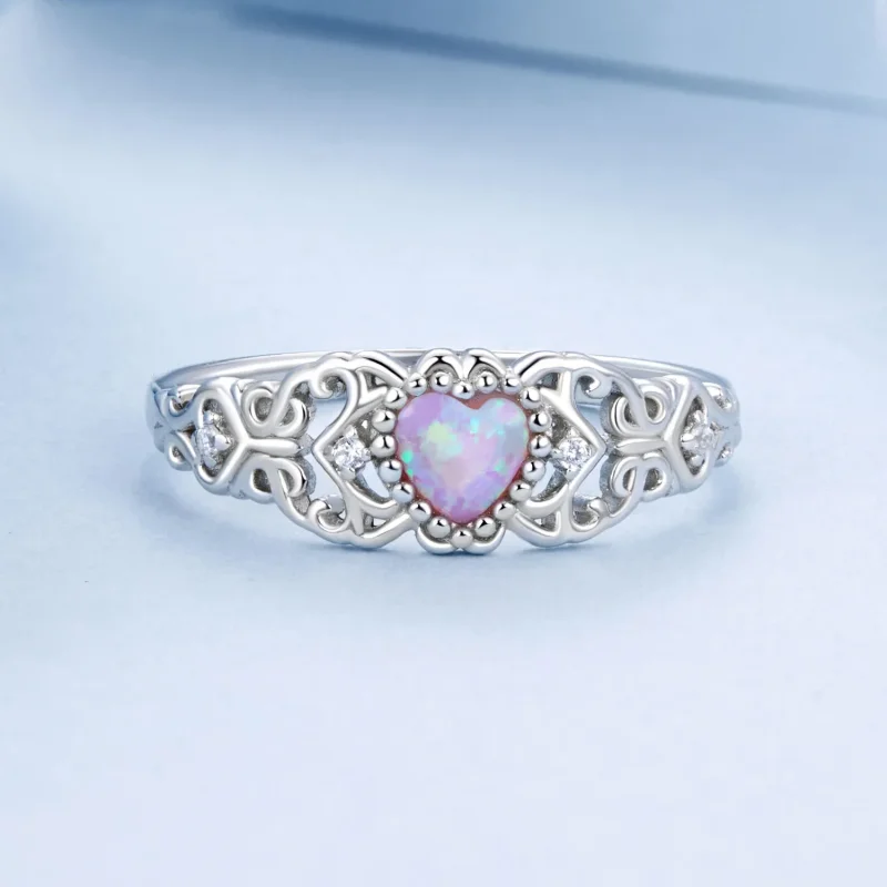 (image for) PANDORA Style Pink Opal Ring - BSR512 - View 3