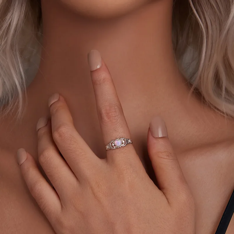 (image for) PANDORA Style Pink Opal Ring - BSR512 - View 5