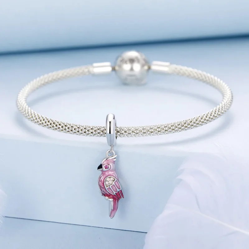 (image for) PANDORA Style Pink Parrot Charm - BSC971 - View 3