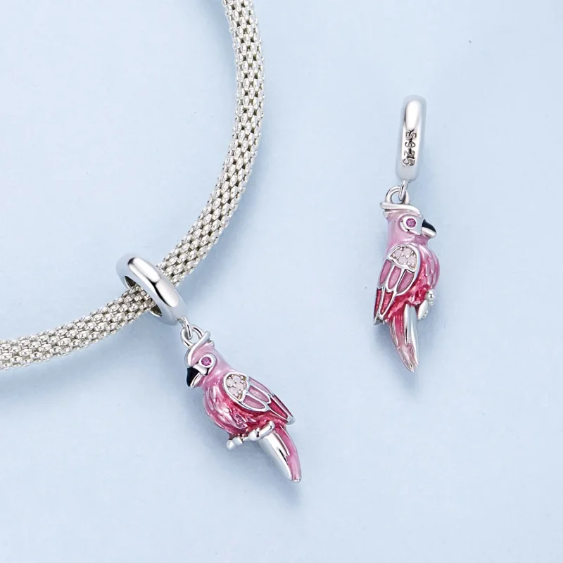 (image for) PANDORA Style Pink Parrot Charm - BSC971 - View 4