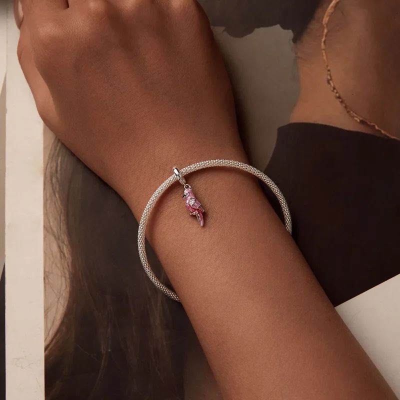 (image for) PANDORA Style Pink Parrot Charm - BSC971 - View 5