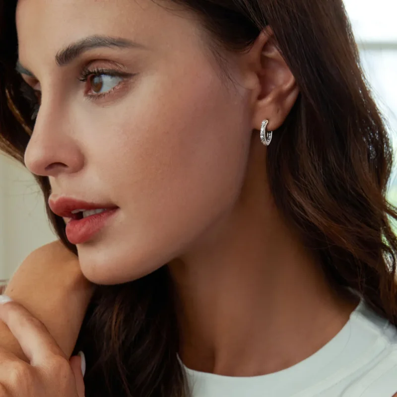 (image for) PANDORA Style Retro Pattern Earrings - SCE1701 - View 6