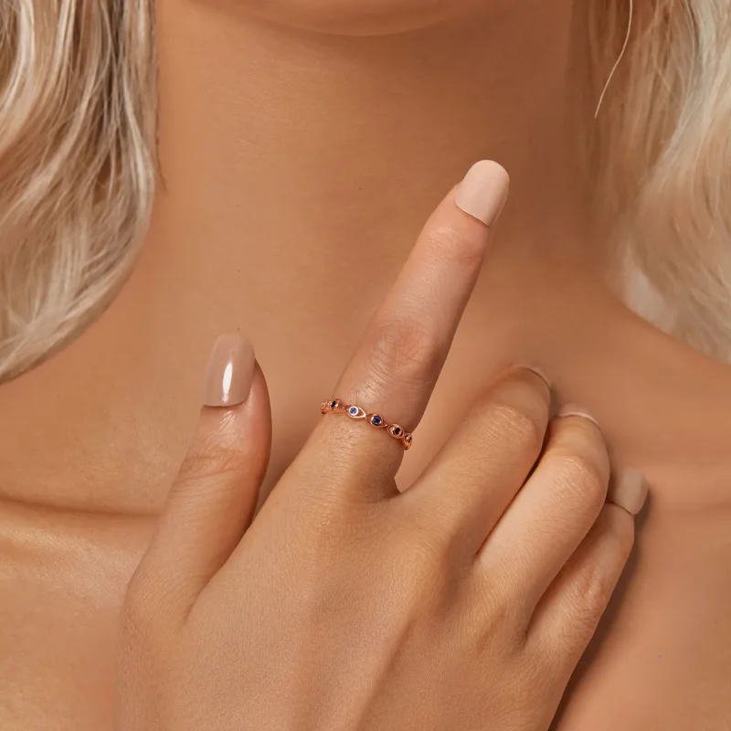 (image for) PANDORA Style Rose Gold Devil's Eye Ring - BSR212-C - View 6